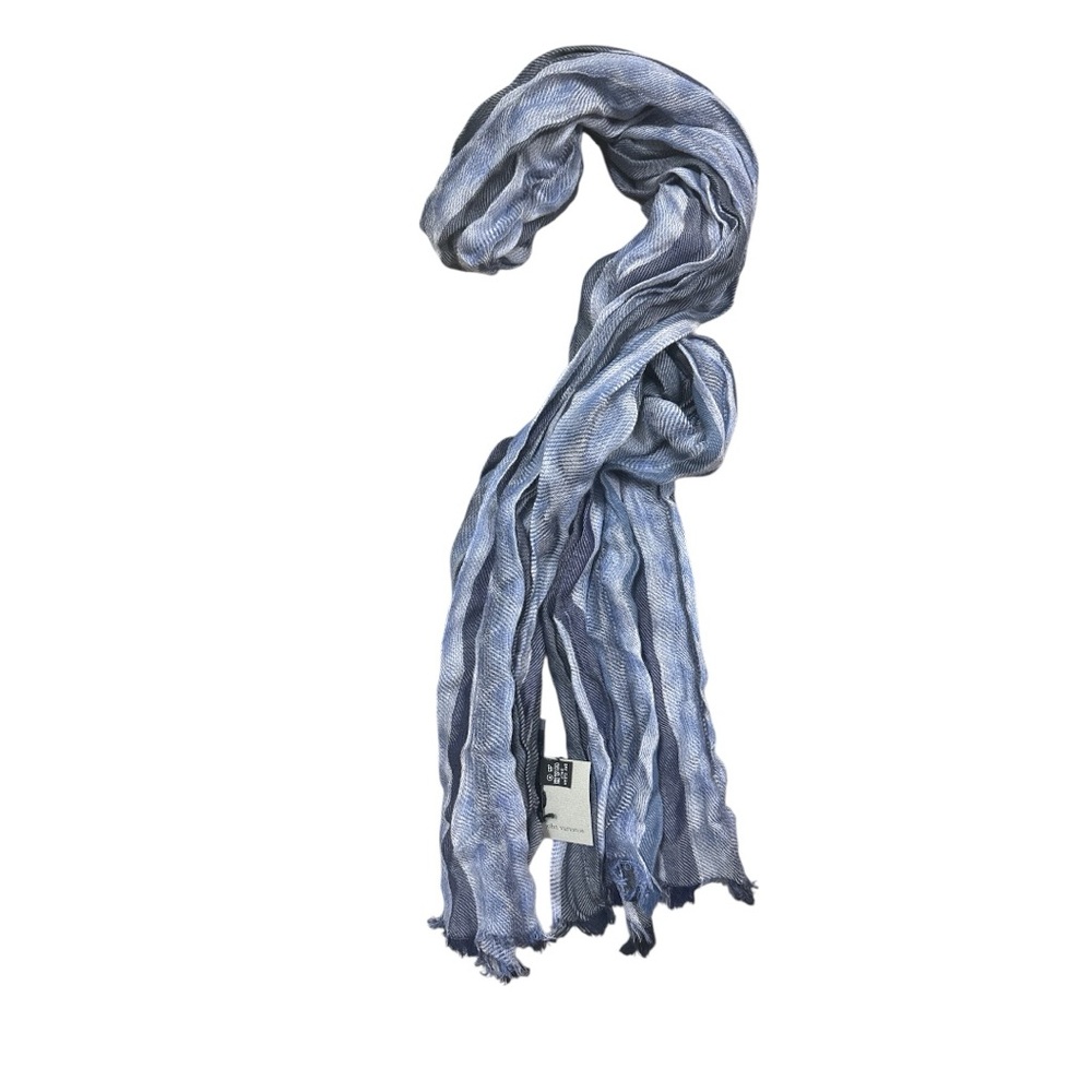 John Varvatos Gray and Blue Multi-yarn Crinkle Scarf NWT
